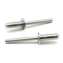 Rivetti a strappo TUDINOX EXTRA Inox A2/Inox A2 Testa Tonda 6.4x20.8mm - Box da 200 pezzi