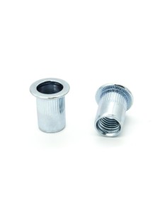 Inserti Filettati in Acciaio Testa Piana con corpo Cilindrico zigrinato M5 grip da 3.0-6.0mm - Box da 500 pezzi