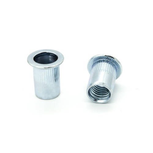 Inserti Filettati in Acciaio Testa Piana con corpo Cilindrico zigrinato M12 grip da 1.0-4.0mm - Box da 150 pezzi