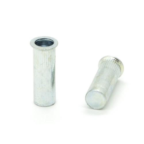 Inserti Filettati in Acciaio Testa Ridotta a Filo con corpo Cilindrico zigrinato cieco M8 grip da 0.5-3.0mm - Box da 250 pezzi