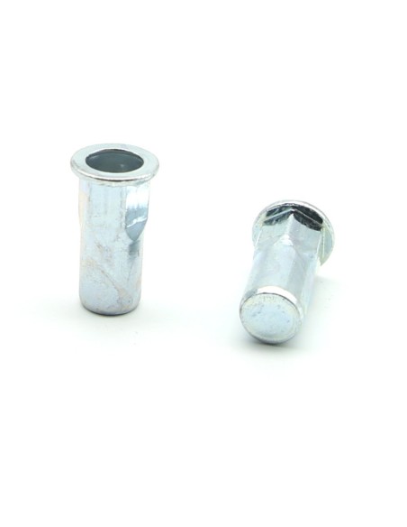 Inserti Filettati in Acciaio Testa Piana con corpo Semi Esagonale cieco M4 grip da 0.5-3.0mm - Box da 1000 pezzi