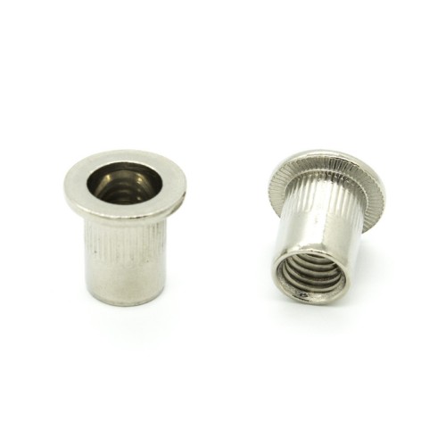 Inserti Filettati in Inox A2 Testa Piana con corpo Cilindrico zigrinato M12 grip da 1.0-4.0mm - Box da 150 pezzi