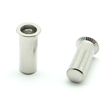 Inserti Filettati in Inox A2 Testa Svasata con corpo Cilindrico zigrinato cieco M10 grip da 1.5-4.5mm - Box da 200 pezzi