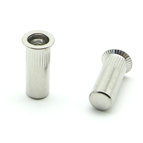 Inserti Filettati in Inox A2 Testa Svasata con corpo Cilindrico zigrinato cieco M10 grip da 1.5-4.5mm - Box da 200 pezzi