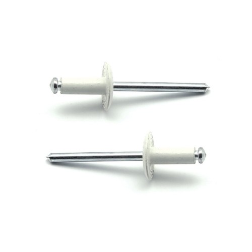 Rivetti a strappo STANDARD Alluminio/Acciaio Testa Larga 12mm Verniciato RAL 9003 4.0x8.0mm - Box da 500 pezzi