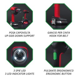 Battery riveting Tool IERO 8.0 for rivetnuts from M3 to M8 (2 batteries). Brushless motor