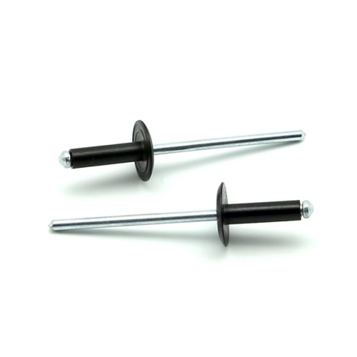 Rivetti a strappo STANDARD Alluminio/Acciaio Testa Larga 12mm Verniciato RAL 9005 4.0x8.0mm - Box da 500 pezzi