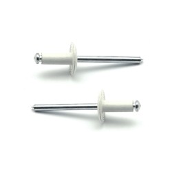 Rivetti a strappo STANDARD Alluminio/Acciaio Testa Larga 12mm Verniciato RAL 9003 4.0x18.0mm - Box da 500 pezzi