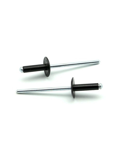 Rivetti a strappo STANDARD Alluminio/Acciaio Testa Larga 12mm Verniciato RAL 9005 4.0x20.0mm - Box da 500 pezzi