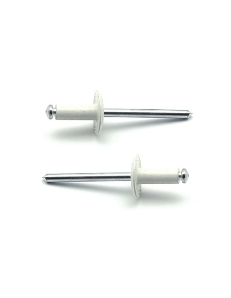 Rivetti a strappo STANDARD Alluminio/Acciaio Testa Larga 14mm Verniciato RAL 9003 4.8x10.0mm - Box da 500 pezzi