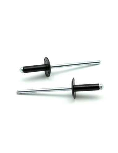 Rivetti a strappo STANDARD Alluminio/Acciaio Testa Larga 14mm Verniciato RAL 9005 4.8x18.0mm - Box da 500 pezzi
