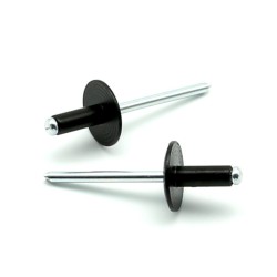Rivetti a strappo STANDARD Alluminio/Acciaio Testa Extra Larga 16mm Verniciato RAL 9005 4.8x10.0mm - Box da 250 pezzi
