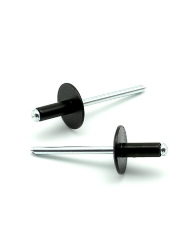 Rivetti a strappo STANDARD Alluminio/Acciaio Testa Extra Larga 16mm Verniciato RAL 9005 4.8x12.0mm - Box da 250 pezzi