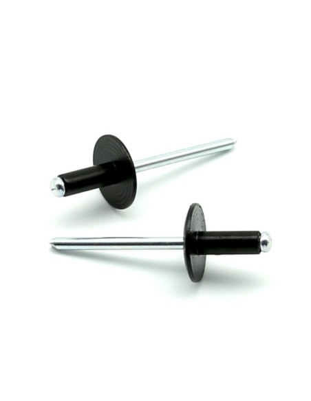 Rivetti a strappo STANDARD Alluminio/Acciaio Testa Extra Larga 16mm Verniciato RAL 9005 4.8x12.0mm - Box da 250 pezzi