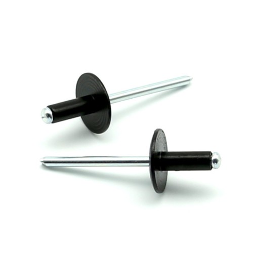 Rivetti a strappo STANDARD Alluminio/Acciaio Testa Extra Larga 16mm Verniciato RAL 9005 4.8x16.0mm - Box da 250 pezzi