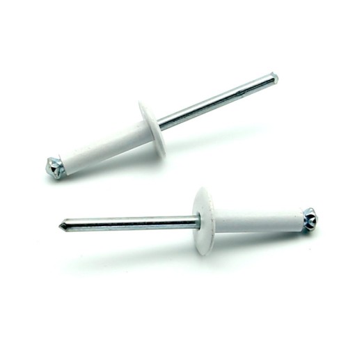 Rivetti a strappo RISTAR A FIORE Alluminio/Acciaio Testa Larga 14mm Verniciato RAL 9003 4.8x10.0mm - Box da 250 pezzi