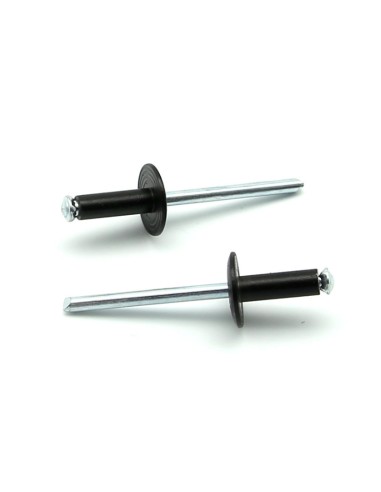 Rivetti a strappo RISTAR A FIORE Alluminio/Acciaio Testa Larga 14mm Verniciato RAL 9005 4.8x10.0mm - Box da 250 pezzi