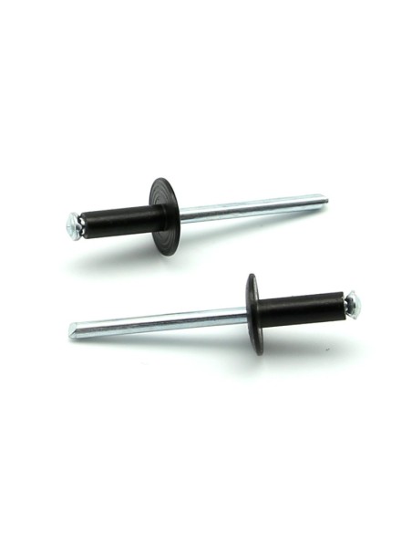 Rivetti a strappo RISTAR A FIORE Alluminio/Acciaio Testa Larga 14mm Verniciato RAL 9005 4.8x12.0mm - Box da 250 pezzi
