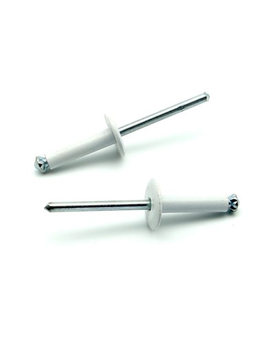 Rivetti a strappo RISTAR A FIORE Alluminio/Acciaio Testa Larga 14mm Verniciato RAL 9003 4.8x18.0mm - Box da 250 pezzi