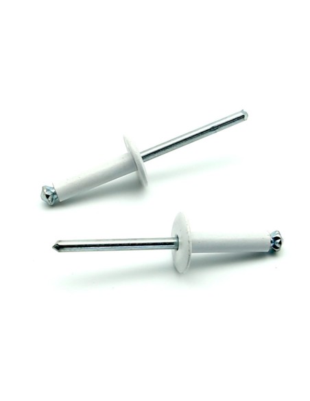 Rivetti a strappo RISTAR A FIORE Alluminio/Acciaio Testa Larga 14mm Verniciato RAL 9003 4.8x30.0mm - Box da 250 pezzi