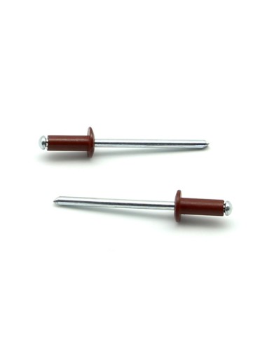 Rivetti a strappo STANDARD Alluminio/Acciaio Testa Tonda Verniciato RAL 3009 4.8x12.0mm ISO15977 - Box da 500 pezzi