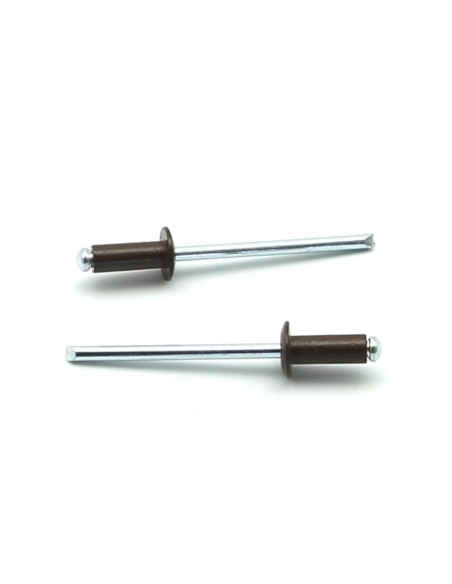 Rivetti a strappo STANDARD Alluminio/Acciaio Testa Tonda Verniciato RAL 8014 4.8x12.0mm ISO15977 - Box da 500 pezzi