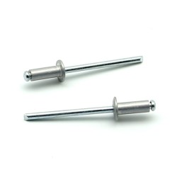 Rivetti a strappo STANDARD Alluminio/Acciaio Testa Tonda Verniciato RAL 9006 4.8x16.0mm ISO15977 - Box da 500 pezzi
