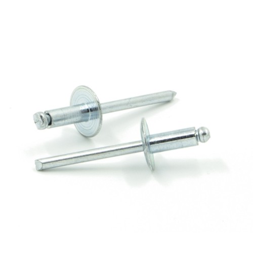 Rivetti a strappo STANDARD Acciaio/Acciaio Testa Larga 14mm 4.8x10.0mm - Box da 250 pezzi