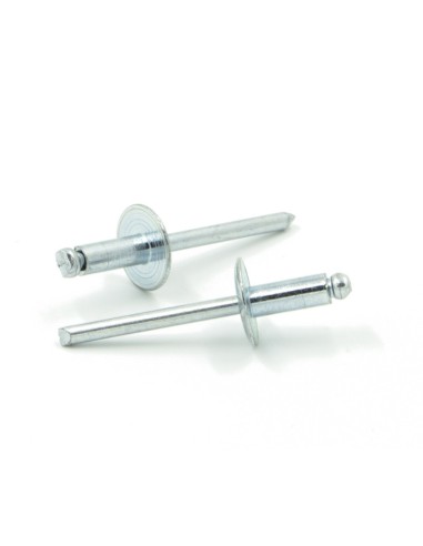 Rivetti a strappo STANDARD Acciaio/Acciaio Testa Larga 14mm 4.8x22.0mm - Box da 250 pezzi