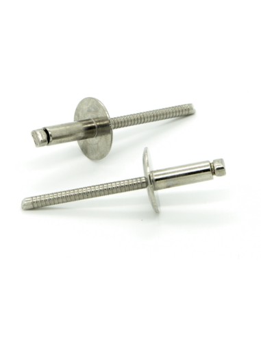 Rivetti a strappo STANDARD Inox A2/Inox A2 Testa Extra Larga 16mm 5.0x10.5mm - Box da 250 pezzi