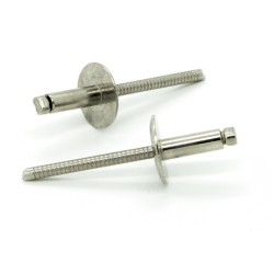 Rivetti a strappo STANDARD Inox A2/Inox A2 Testa Extra Larga 16mm 5.0x17.2mm - Box da 250 pezzi